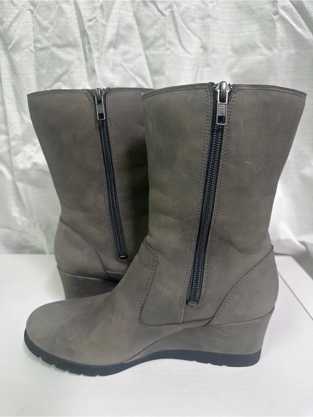 UGG Women's Grey Wedge Mid-Calf Boots